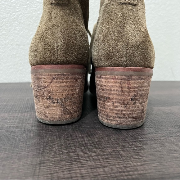 Caslon Gia lace up bootie brown suede stacked heel size 40 - Picture 9 of 11